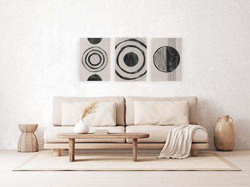 Set 3 Canvas 60x40 Abstracte Cirkels - vtwonen shop