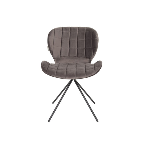 Zuiver OMG Velvet Eetkamerstoelen Grijs - Set van 2 - vtwonen shop