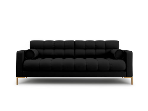Cosmopolitan Design Bank Bali 4-zits, structurele stof, zwart - 96x217x75cm