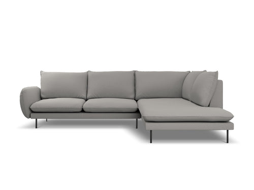 Cosmopolitan Design rechter hoekbank Vienna 6-zits, boucle, grijs - 185x275x95cm