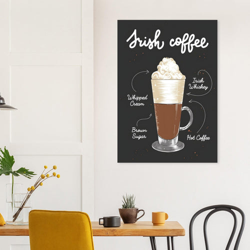 Artfulprints  Irish Coffee – Illustratie   Poster 70x100 cm