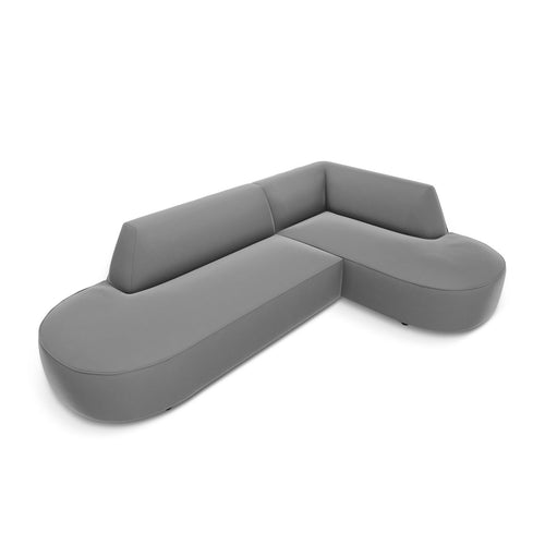 Cosmopolitan Design - Modulaire hoekbank rechts Siena 4-zits, flueel grijs - 180x273x69cm