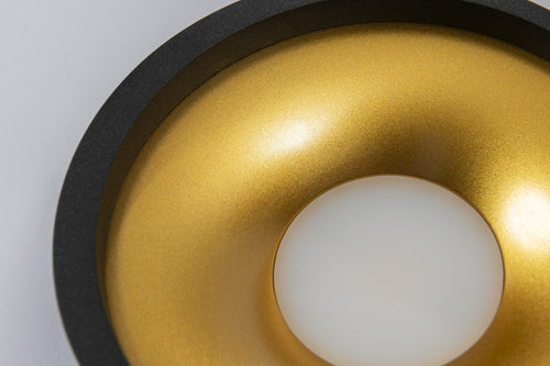 Artdelight plafondlamp Orlando - 1 lichts - 14  x 5   cm - zwart - goud
