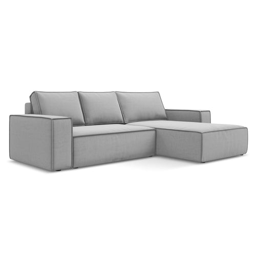 LaMiaSofa hoekbank rechts Livorno - velours - grijs - 290x185x82