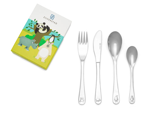 Zilverstad - Kindercouvert Wildlife - 4 delig - RVS - vtwonen shop