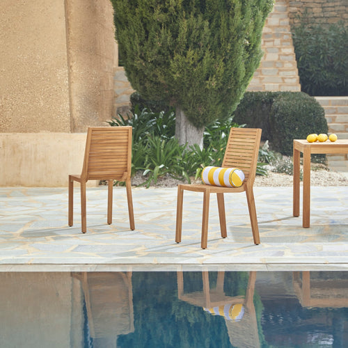 Tikamoon Teo - Massief teakhouten tuinset met 4 stoelen - Naturel