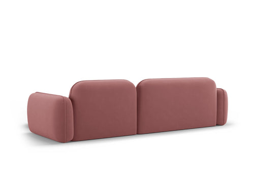 Cosmopolitan Design Modulaire hoekbank rechts Sydney 4-zits, flueel, zalm - 165x275x70cm