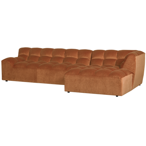 WOOOD chaise longue rechts Allure - Fluweel - Terra - 79x324x165 - vtwonen shop