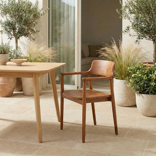 DÉJA Living Tuinstoel Luca - Walnoot Hout - Set van 2