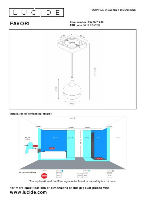 Lucide hanglamp FAVORI - 1xGU10 - Zwart - vtwonen shop