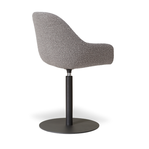 Nolon Niva-Mae tulp eetkamerstoel bouclé taupe - zwart onderstel
