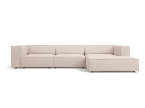 Cosmopolitan Design rechter hoekbank Arendal 4-zits, chenille, beige - 166x284x70cm