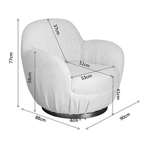 Kare Design Draaifauteuil Nube Boucle creme - vtwonen shop