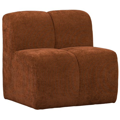 WOOOD eetbankje 84cm met rugleuning Mojo - Ribstof - Roestbruin