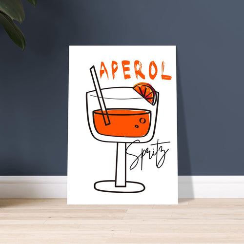 Artfulprints Poster Aperol Spritz - Minimalistic   - A4 21x29.7 cm - Oranje