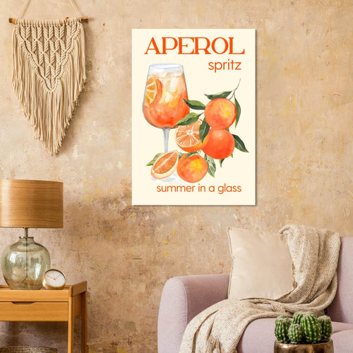 Artfulprints Poster Aperol Spritz - Summer in a glass   - 30x40 cm - Oranje