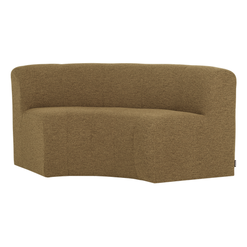 WOOOD eetbank halfronde hoek rug Mojo Base - Bouclé - Geel/Bruin - 83x152x76