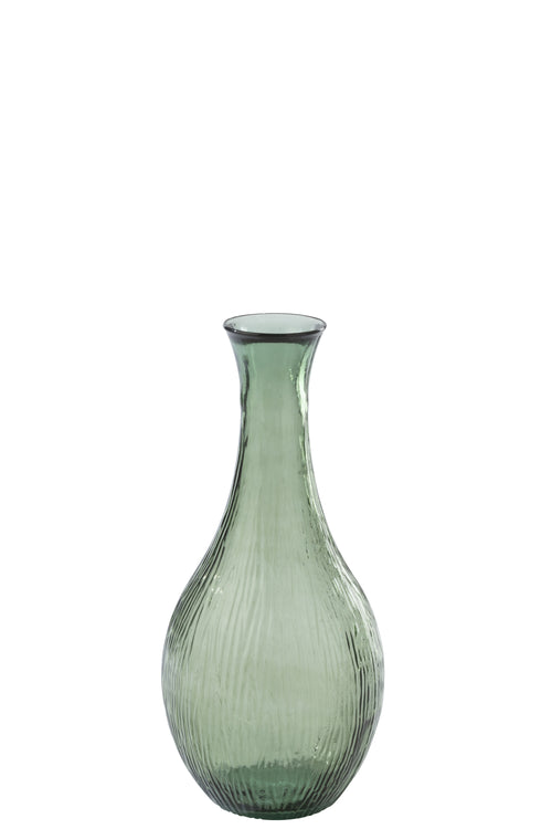 J-Line vaas - glas - olijfgroen