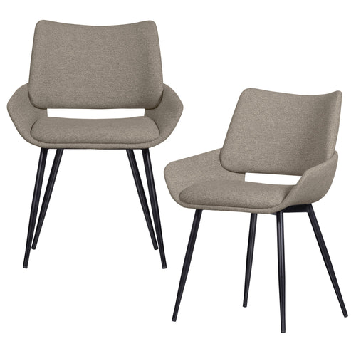 BePureHome eetkamerstoelen Parade - Melange Stof - Zand - Set van 2 - vtwonen shop