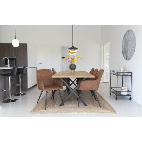 BRAM Eetkamerstoel Oravi - Set Van 2 - Bruin Leatherlook - vtwonen shop