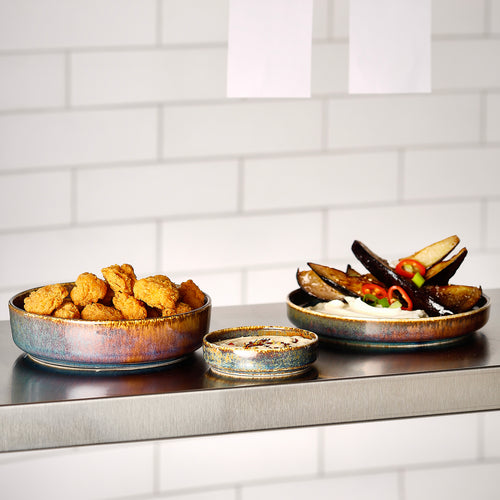 Bonbistro - Diep bord 19xH5cm groen Pila - Set van 3