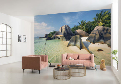 Sanders & Sanders fotobehang strand groen en blauw - 450 x 280 cm - 612648