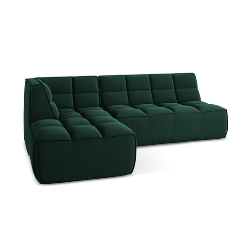 LaMiaSofa Modulaire hoekbank rechts Belluno - velours - flessengroen - 258x178x75