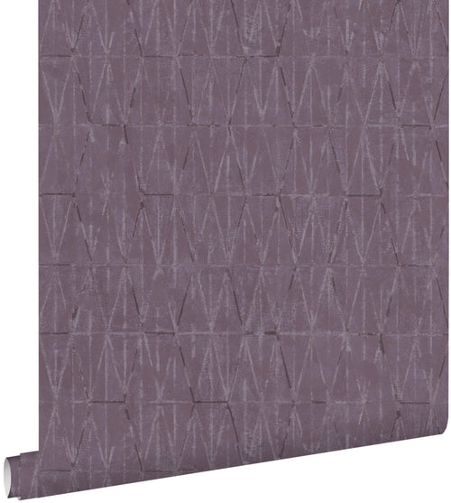 ESTAhome behang grafische lijnen mauve paars - 50 x 900 cm - 131416 - vtwonen shop