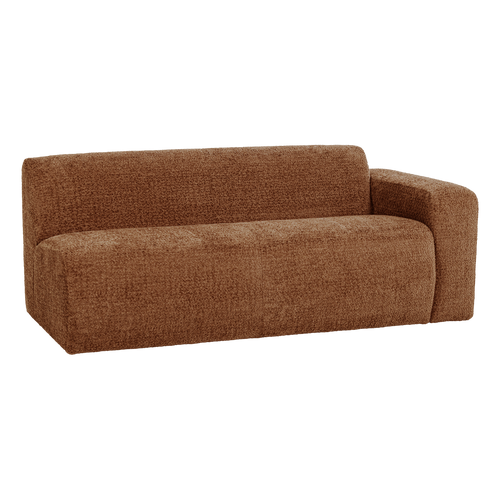 WOOOD 2-zits bank arm rechts Mojo Base - Wollig - Roestbruin - 74x185x97