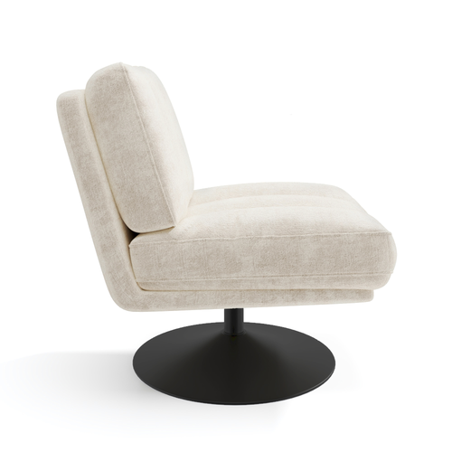Sia Home - Fauteuil TIMELESS - Fluweel met structuur - Ecru - 60.5cm