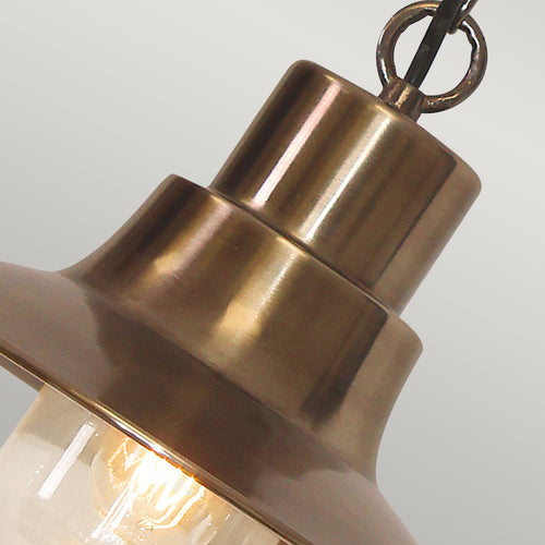 Elstead Sheldon - 1 Lichts Buiten Plafond Ketting Lantaarn Messing IP44, E27