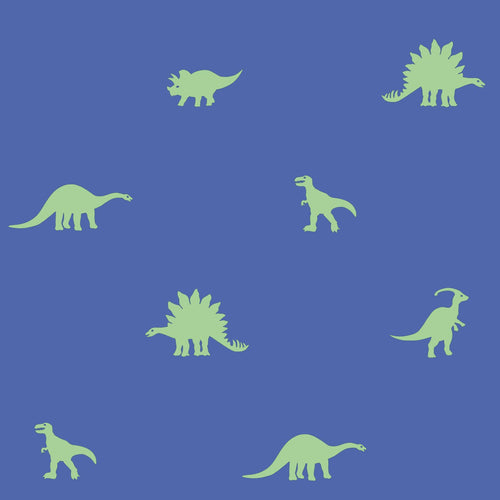 ESTAhome behang dinosaurussen blauw en groen - 50 x 900 cm - 131799