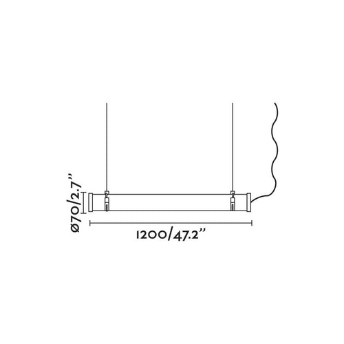 Faro Scuba 120cm Buitenplafondlamp met hanglamp, chroom, IP66 3000K