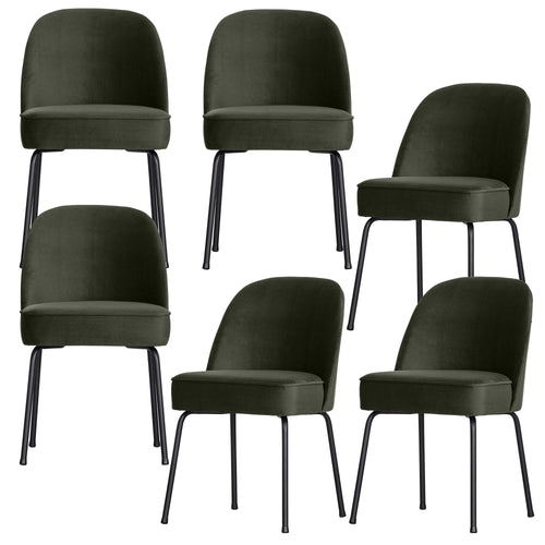 WOOOD eetkamerstoelen Vogue - Fluweel - Donkergroen - Set van 6