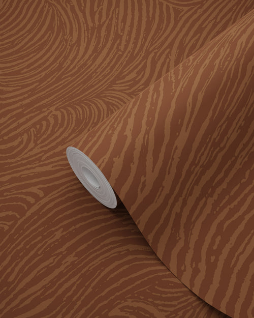 ESTAhome behang 3d golvende lijnen terracotta - 50 x 900 cm - 131368 - vtwonen shop