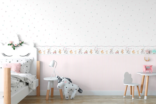 Sanders & Sanders zelfklevende behangrand dieren wit en meerkleurig - 500 x 16 cm - 640489