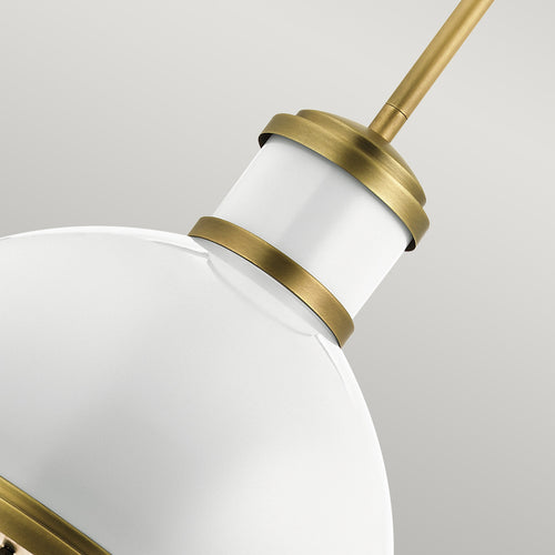 Elstead Kichler Tollis Globe Hanglamp Plafondlamp Natuurlijk Messing & Wit