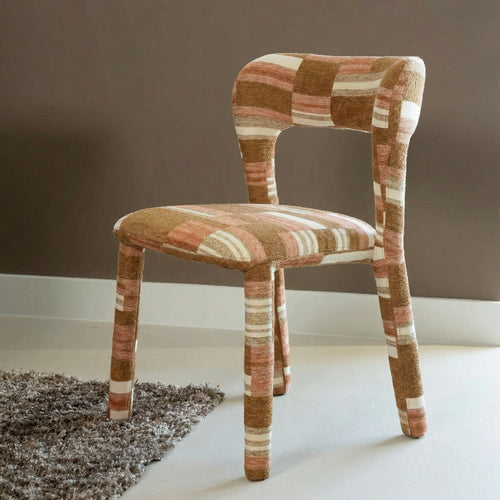 DÉJA Living Eetkamerstoel Mala - Terracotta Stof - Set van 2