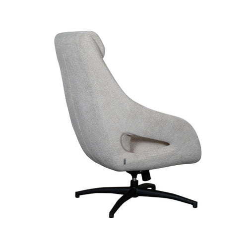 LABEL51 Draaifauteuil Maxwell - Naturel/Zwart - 75x84x108cm