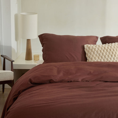 Walra - Dekbedovertrek Vintage Satin - 140x220 cm - Bruin