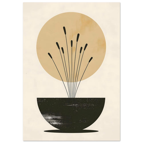Artfulprints Poster met Lijst Boho – Sun bowl   - A4 21x29.7 cm - Meerkleurig