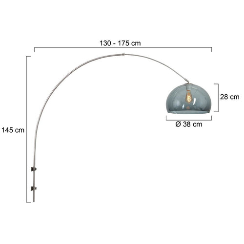 Steinhauer wandlamp Sparkled - 1 lichts - 180x 150 cm - mat chroom grijs