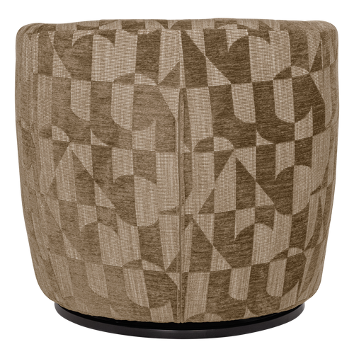 WOOOD draaifauteuil Serra - Grafisch Patroon - Olijfgroen - 68x70x77