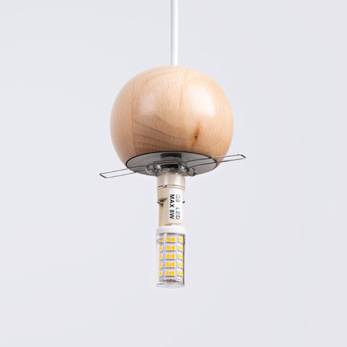 Sollux Lighting Hanglamp PEKKA 3P wit/natuurlijk hout - 31x31x124cm