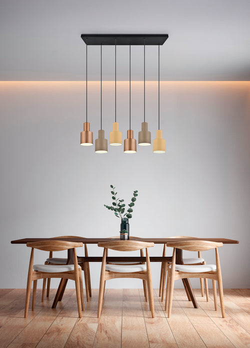 Trio Leuchten hanglamp Agudo - 6 lichts - 85  x 150   cm - zwart