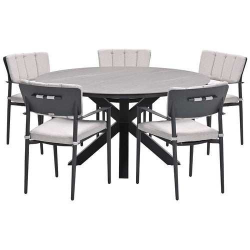 Garden Impressions tuinset Dane - Duuk - donker grijs - Ø150 cm - 6-delig