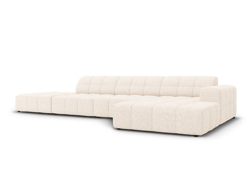 Cosmopolitan Design rechter hoekbank Chicago 5-zits, chenille lichtbeige - 167x348x78cm