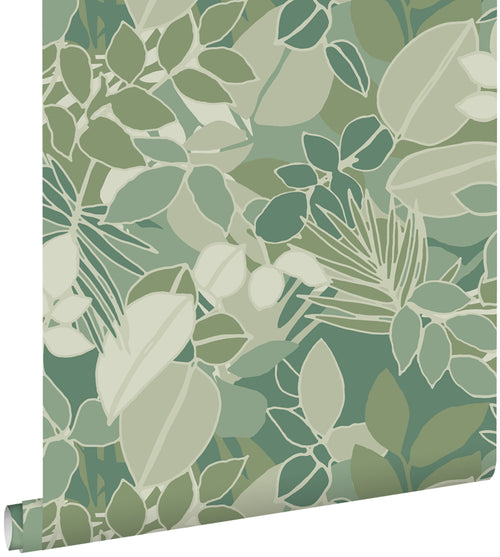 ESTAhome behang bladeren vergrijsd mintgroen - 50 x 900 cm - 139848 - vtwonen shop