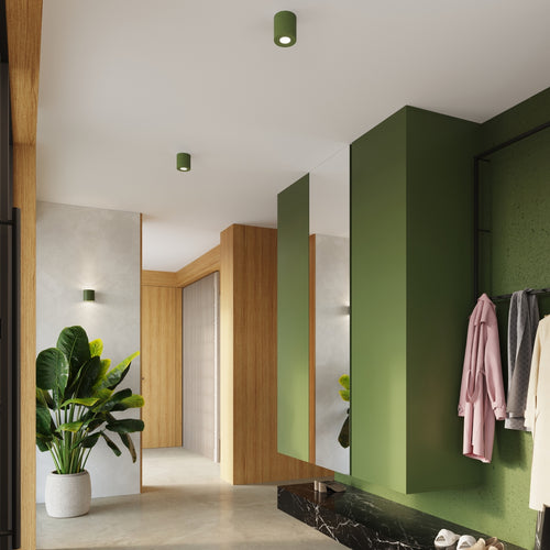 Sollux Lighting Wandlamp ORBIS beton olijfgroen - 10x12x10cm