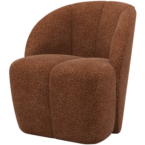 WOOOD draaifauteuil Mojo - Wollig - Roestbruin - 75x68x77